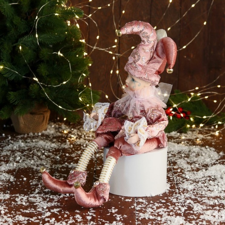 Arlechin animat Figurina muzicala,mecanic,45 cm