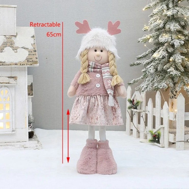 Set Figurine Mari De Craciun Fata si Baiat,Inaltime reglabila,65 cm