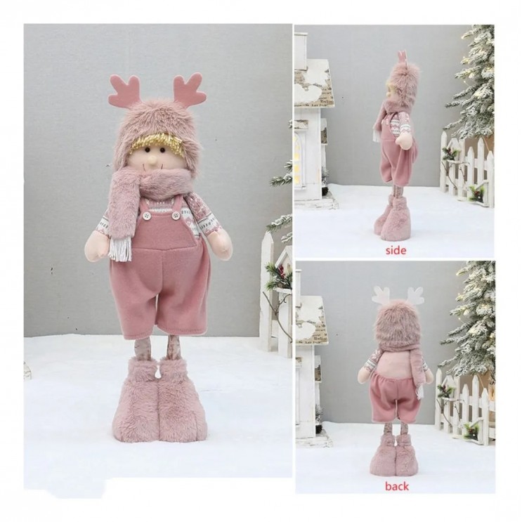 Set Figurine Mari De Craciun Fata si Baiat,Inaltime reglabila,65 cm