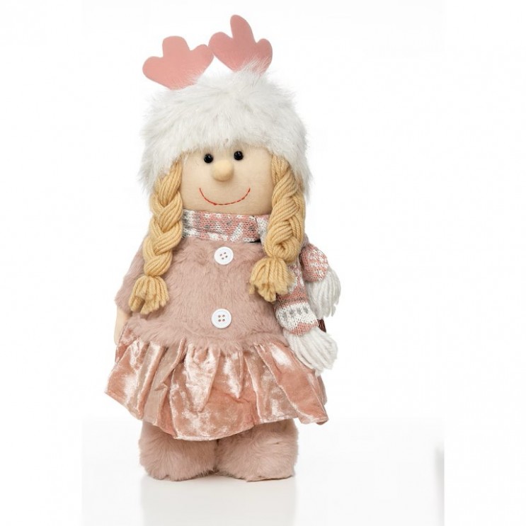 Set Figurine Mari De Craciun Fata si Baiat,Inaltime reglabila,65 cm