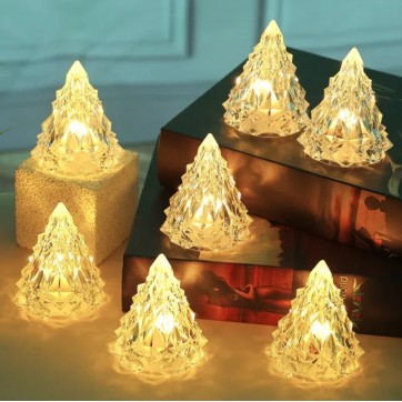 Set 12 Ornamente de Craciun in forma de bradut, 8 cm