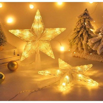 Stea Luminoasa cu LED uri, Varf de Brad,Alb Cald