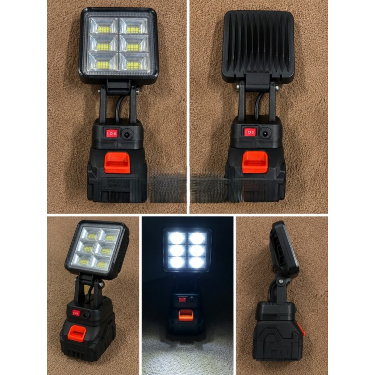  Lampă Profesionala De Lucru LED fără fir Cu Cap Reglabil și Iluminare Puternică Pentru Atelier, Garaj și Alte Medii De Lucru,Acumulator LI-Ion 48V