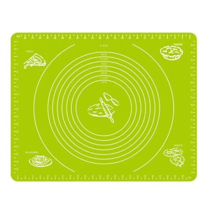 Set Plansa pentru Aluat din Silicon 50*70 cm si Sucitor Silicon si Lemn