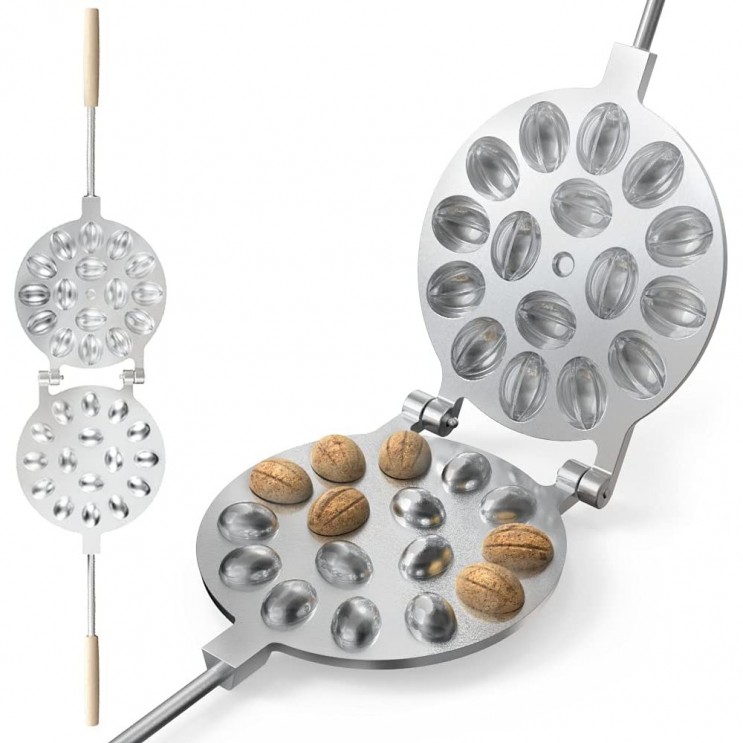 Forma pentru prajituri de nuci cu 16 orificii,premium,cu balamale si manere din lemn