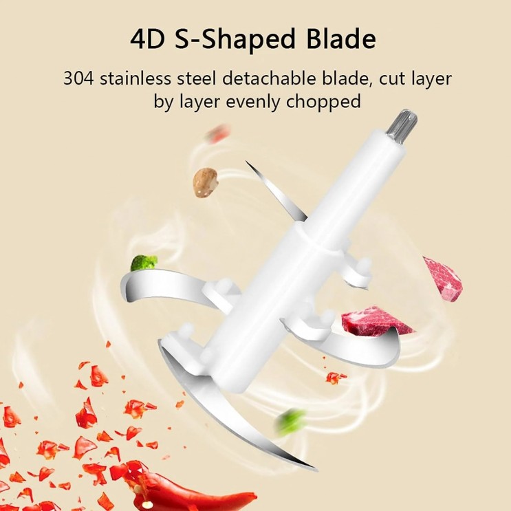 Tocator electric carne si legume, 4 lame inox, 2 viteze, 3L, bol inox