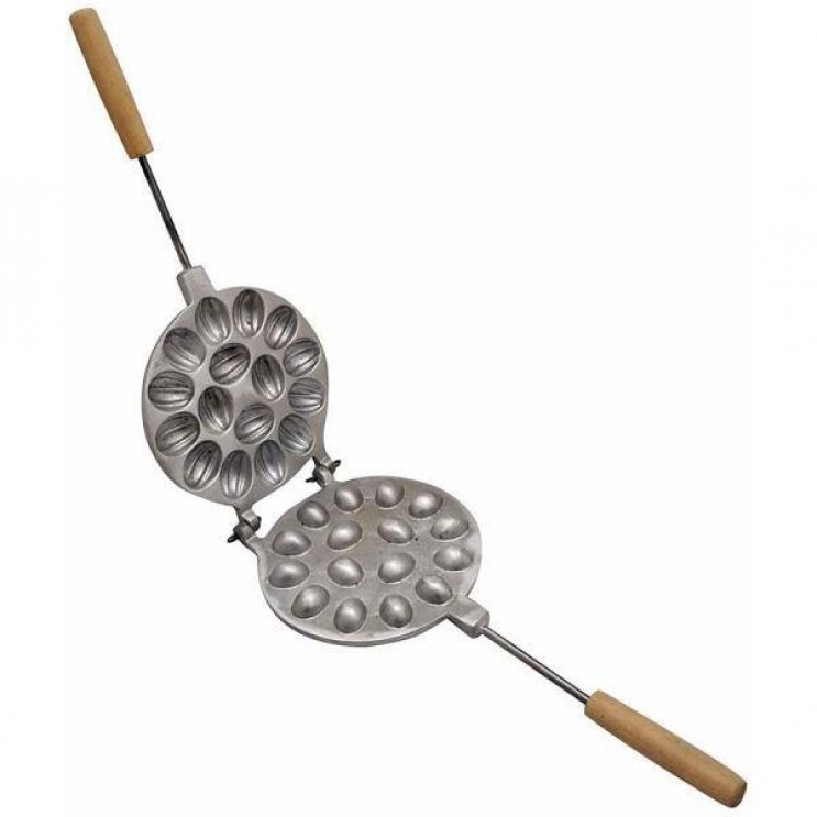 Forma pentru prajituri de nuci cu 16 orificii,premium,cu balamale si manere din lemn