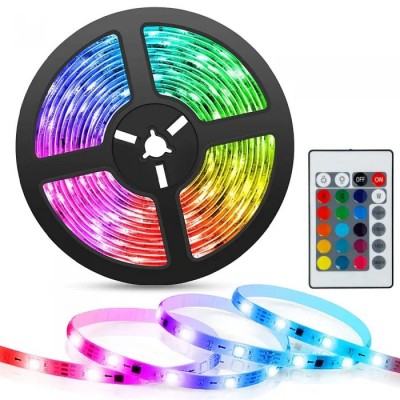 Banda LED RGB Multicolor ,telecomanda 5 Metri,adaptor si sursa,IP65