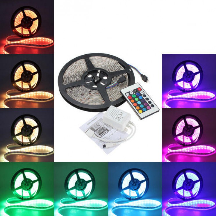 Banda LED RGB Multicolor ,telecomanda 5 Metri,adaptor si sursa,IP65