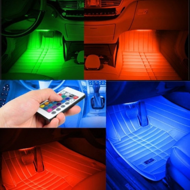 Lumini Ambientale auto RGB 12 LED, Reflection Vision, Telecomanda, Cablaj inclus