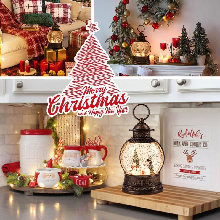 Felinar LED Luminos Rotnd Plat Premium ,Muzical cu Baterii Si USB cu zapada si tematica de Craciun Felinar LED Luminos Rotnd Plat Premium ,Muzical cu Baterii Si USB cu zapada si tematica de Craciun