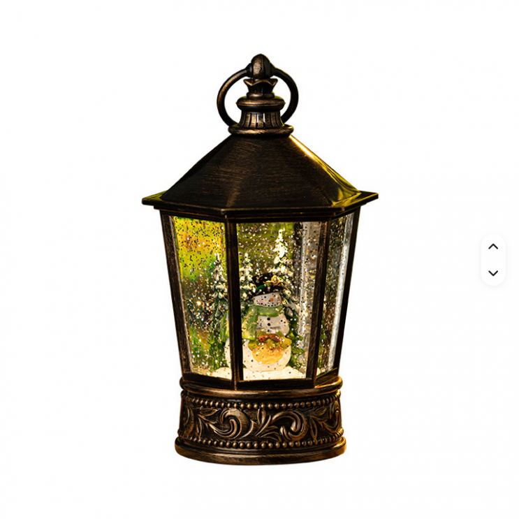 Felinar LED Luminos Premium Hexagonal ,Muzical, Baterii si USB cu Ventilator zapada si tematica de Craciun