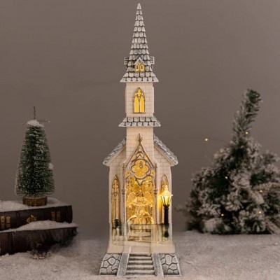 Catedrala Magică de Crăciun XL Nasterea Domnului– Decor Luminos Cu Fulgi ,Felinar Exterior,Muzica Religioasa Si Detalii Elegante,47 cm  Catedrala Magică de Crăciun XL Nasterea Domnului– Decor Luminos Cu Fulgi ,Felinar Exterior,Muzica Religioasa Si Detalii Elegante,47 cm