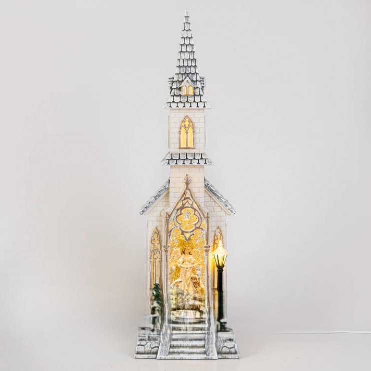 Catedrala Magică de Crăciun XL Nasterea Domnului– Decor Luminos Cu Fulgi ,Felinar Exterior,Muzica Religioasa Si Detalii Elegante,47 cm  Catedrala Magică de Crăciun XL Nasterea Domnului– Decor Luminos Cu Fulgi ,Felinar Exterior,Muzica Religioasa Si Detalii Elegante,47 cm