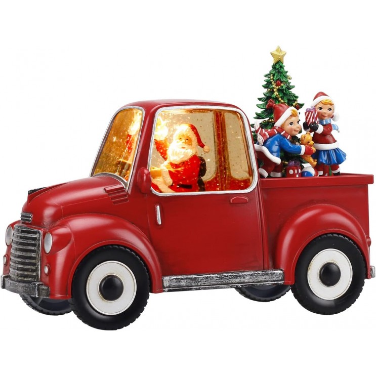 Felinar LED Masina lui Mos Craciun Premium,Muzicala,8 melodii,cu ventilator zapada,USB si Baterii