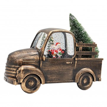 Felinar LED Masina lui Mos Craciun,Muzicala,8 melodii,cu ventilator zapada,USB si Baterii