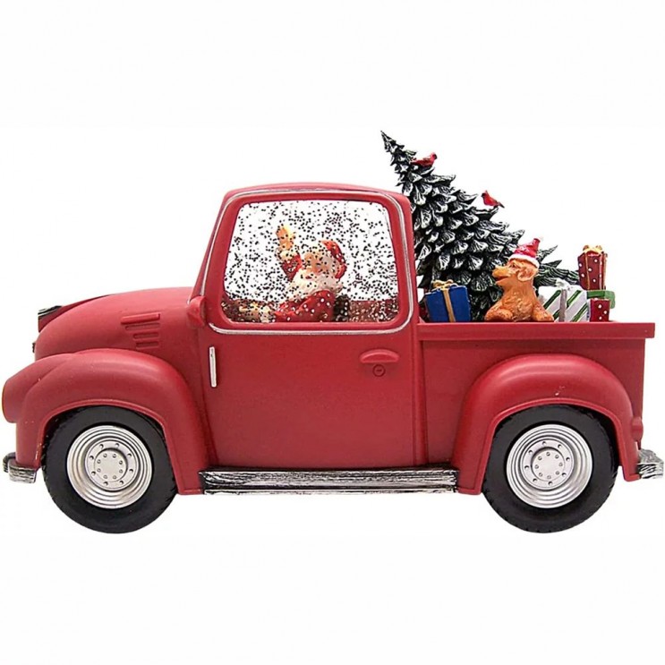 Felinar LED Masina lui Mos Craciun Premium,Muzicala,8 melodii,cu ventilator zapada,USB si Baterii