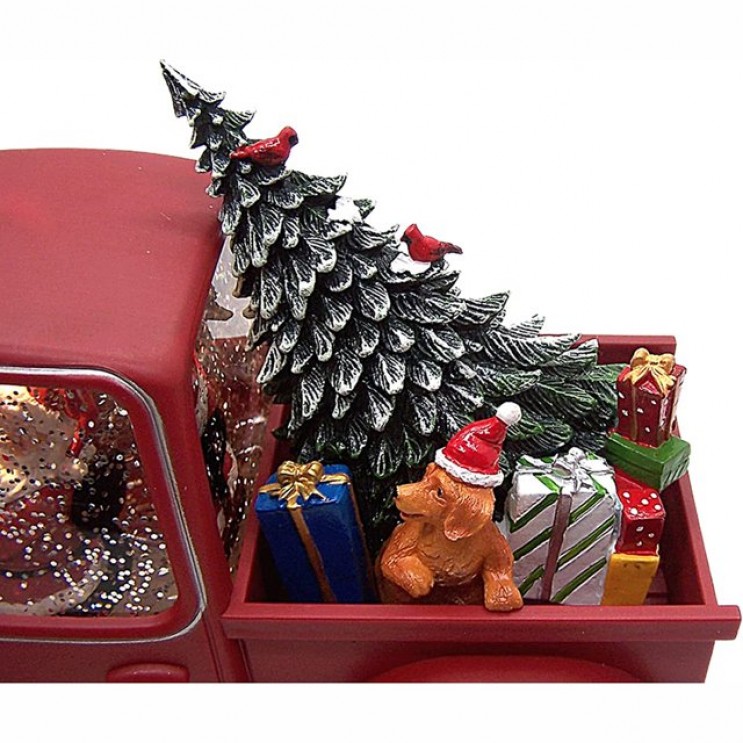 Felinar LED Masina lui Mos Craciun Premium,Muzicala,8 melodii,cu ventilator zapada,USB si Baterii