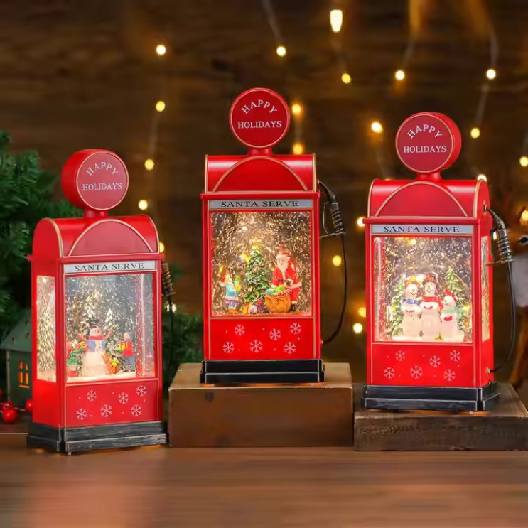 Felinar LED Luminos ,Muzical cu Ventilator, Baterii Sau USB cu zapada si tematica de Craciun,Gaz Station Happy Holliday Felinar LED Luminos ,Muzical cu Ventilator, Baterii Sau USB cu zapada si tematica de Craciun,Gaz Station Happy Holliday