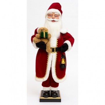 Figurina Mare MOS CRACIUN Premium, Haina din Catifea cu Senzor de miscare si muzica,Animat ,110 cm