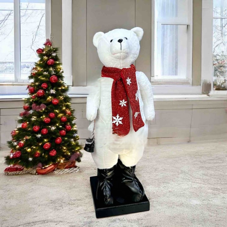 Figurina Mare Urs Premium, Haina din Catifea cu Senzor de miscare si muzica,Animat 110CM