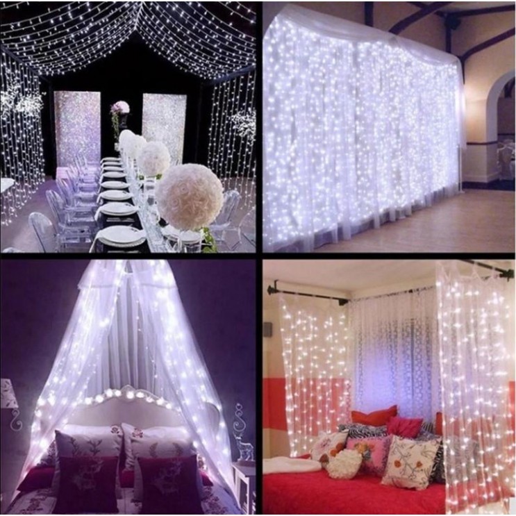 Instalatie Premium Perdea ploaie cu Flash, exterior/interior , 3x3m, 240 led, Alb Rece