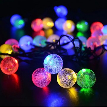 Set 2 Ghirlande Luminoase Craciun, bile cristal Waterdrop,40 Led-uri, 6M,Interconectabile,multicolor