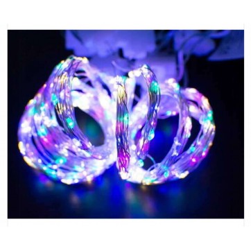 Instalatie luminoasa de Craciun, interior, 300 micro LED, 8 moduri, multicolor, cu telecomanda, alimentare USB, 3x3 m