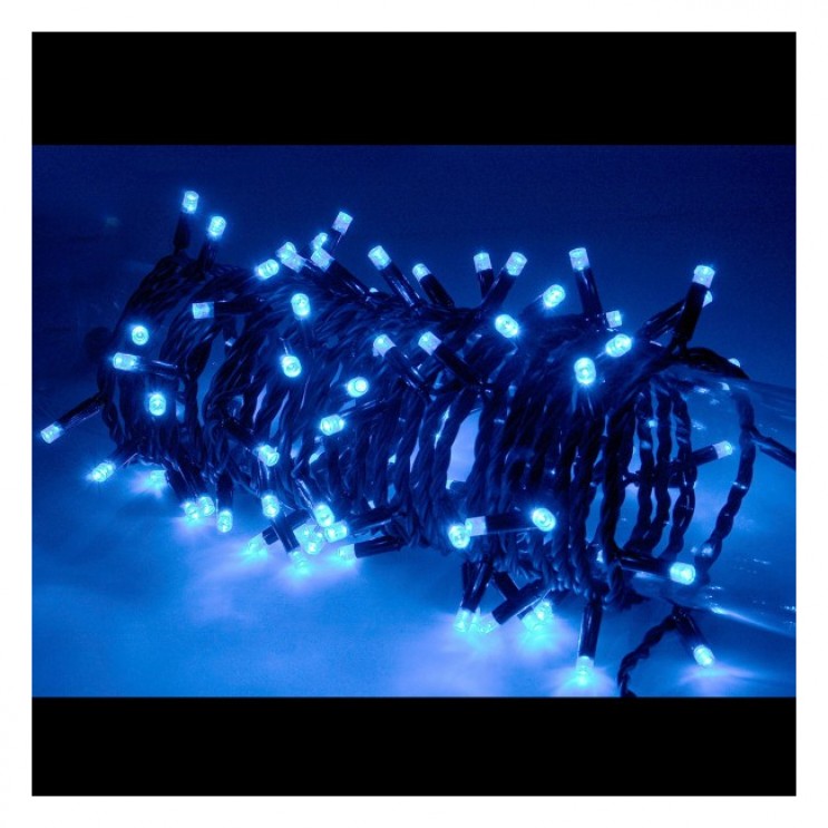 Instalatie Brad 100 LED,10 M,8 jocuri lumini,Albastru