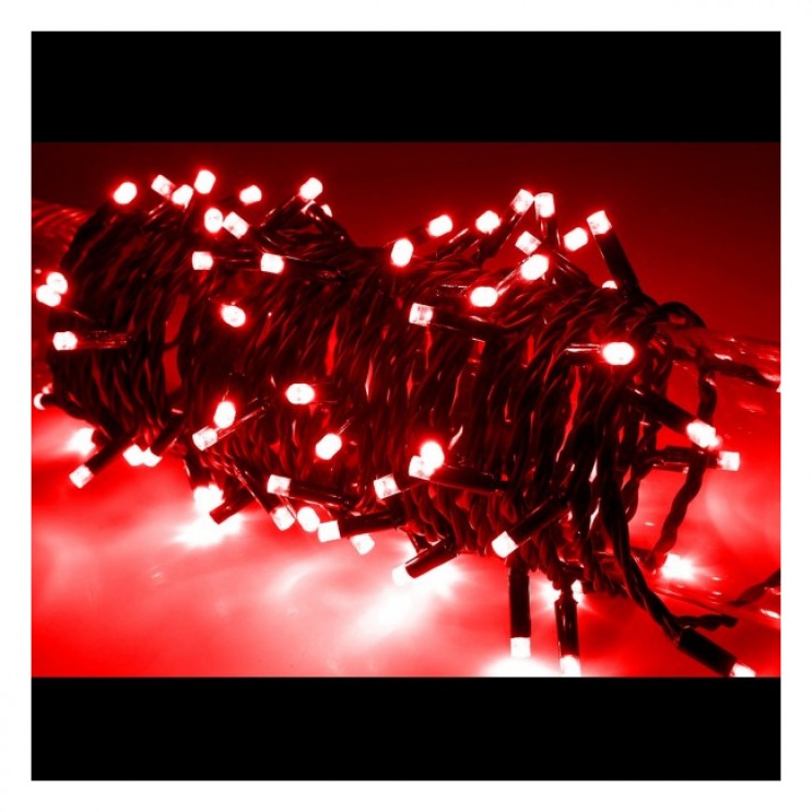 Instalatie Brad 100 LED,10 M,8 jocuri lumini,Rosu