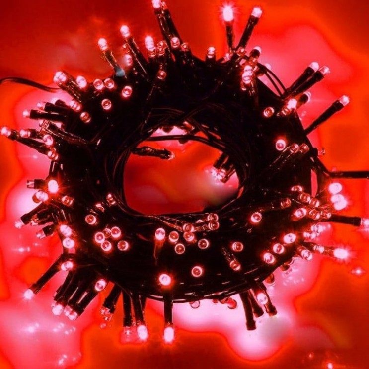 Instalatie Brad 100 LED,10 M,8 jocuri lumini,Rosu