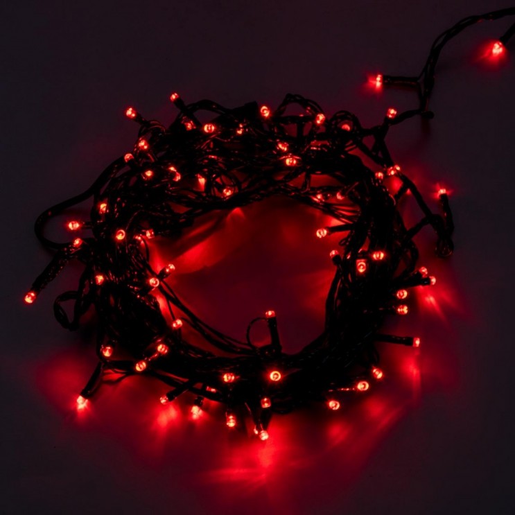 Instalatie Brad 100 LED,10 M,8 jocuri lumini,Rosu