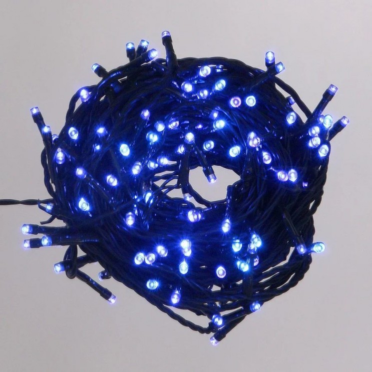 Instalatie Brad 100 LED,10 M,8 jocuri lumini,Albastru