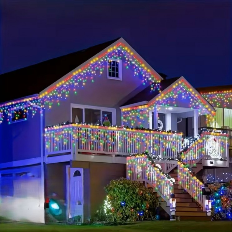 Instalatie LED Ploaie 5 metri , Turturi, Interconectabila.8 Jocuri de Lumini, Multicolor