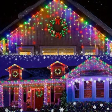 Instalatie LED Ploaie 8 metri , Turturi, Interconectabila.8 Jocuri de Lumini, Multicolor