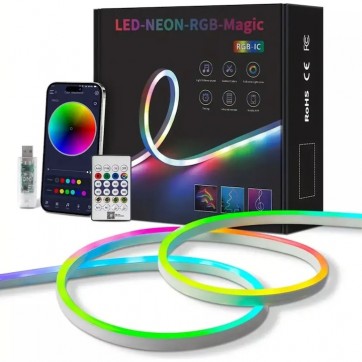 Banda LED, RGB Smart cu Neon Flexibil, 5 metri