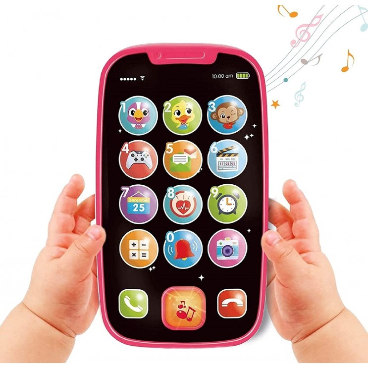 Jucarie interactiva Bebe ,Primul meu Smartphone Hola Baby Roz