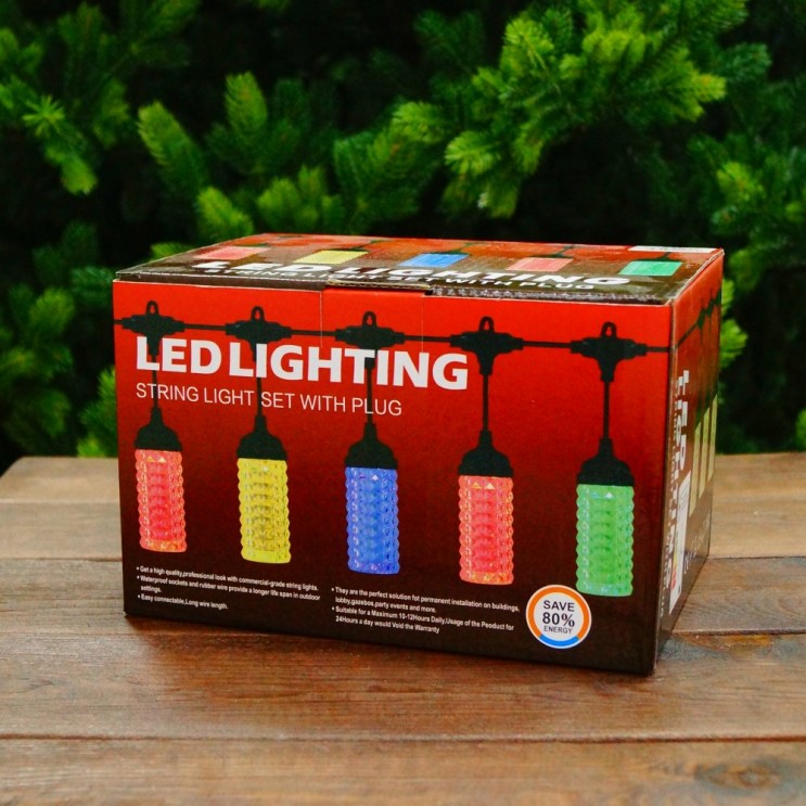 Ghirlanda Luminoasa Pentru Exterior Multicolor, 8 Becuri LED, IP44, 5m Lungime Ghirlanda Luminoasa Pentru Exterior Multicolor, 8 Becuri LED, IP44, 5m Lungime